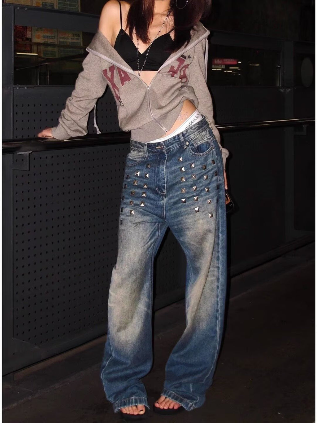 Studded Baggy Jeans