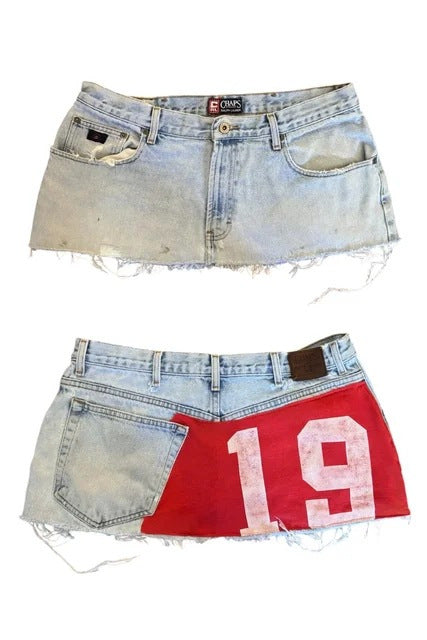 Varsity Number Denim Mini Skirt