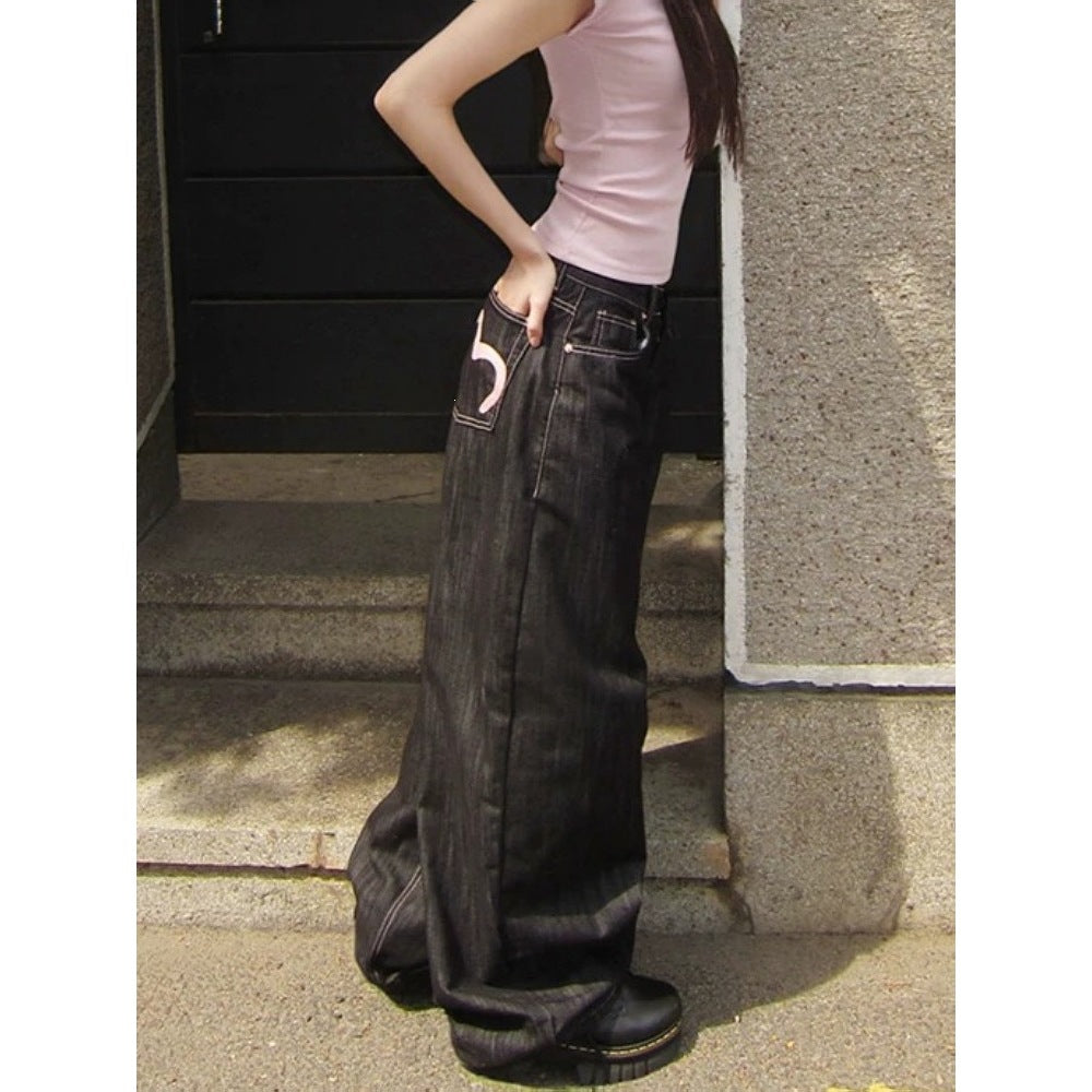 Heart Pocket Baggy Jeans