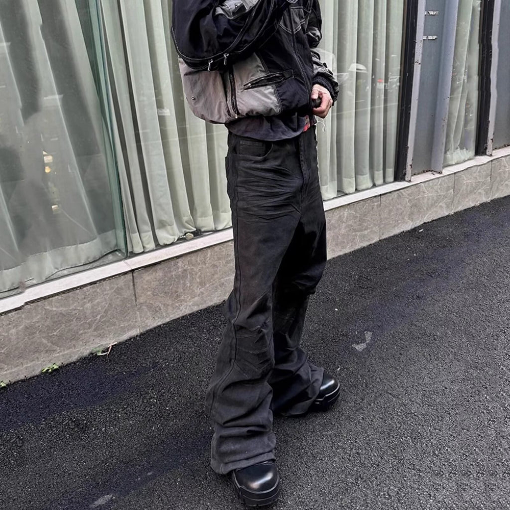 Waxed Flare Jeans
