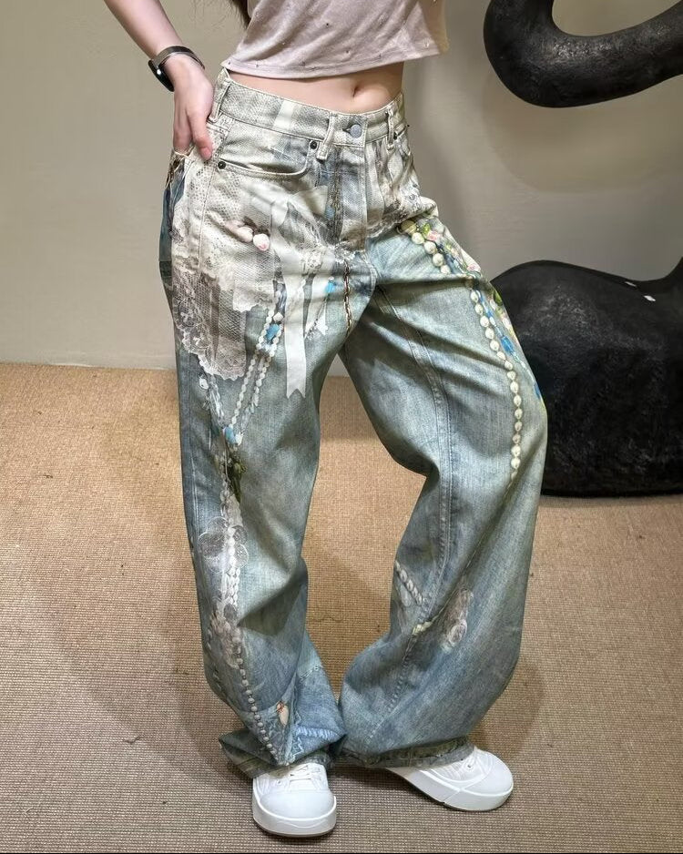 Pearl & Lace Baggy Jeans