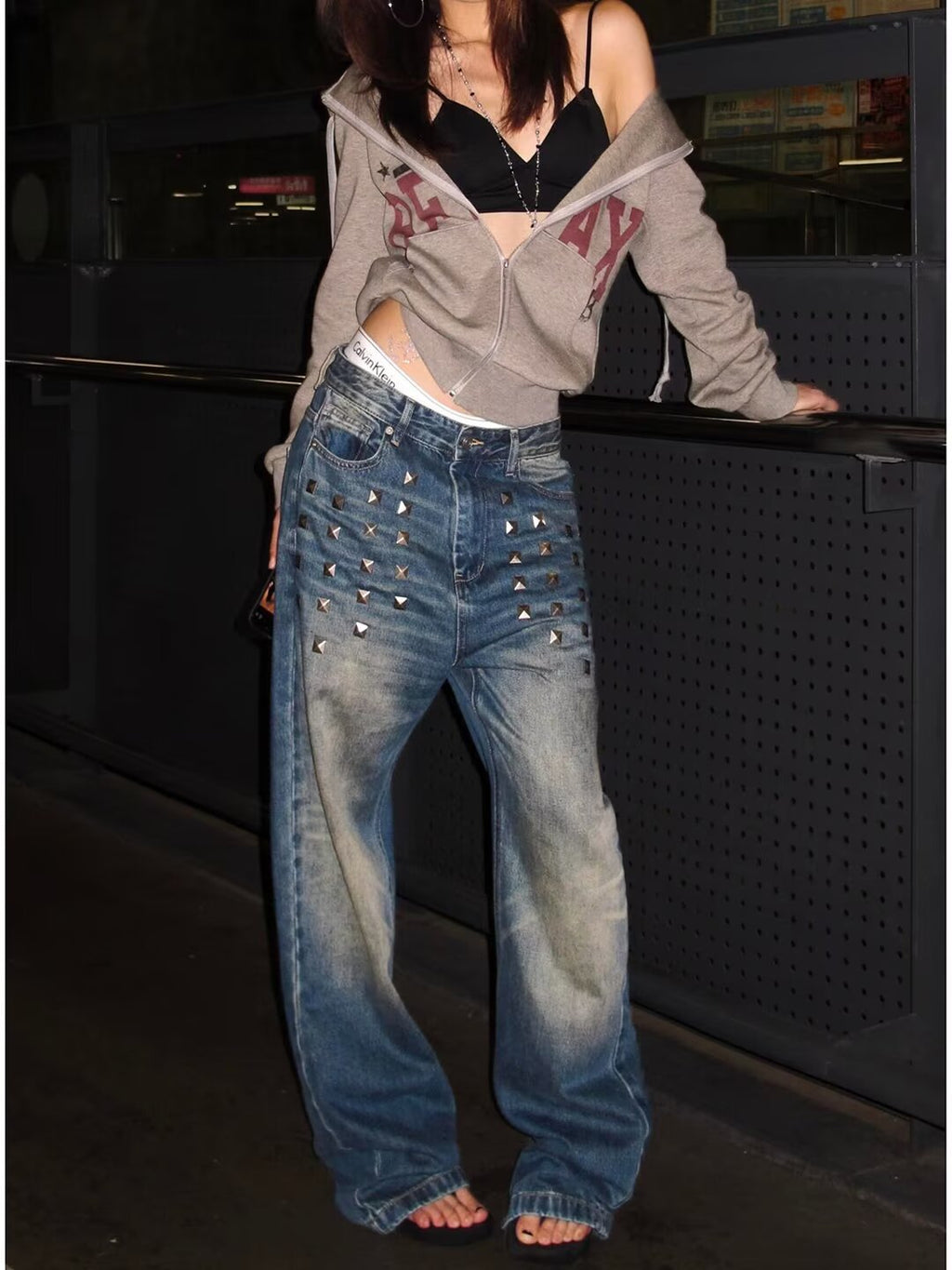 Studded Baggy Jeans