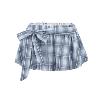 Plaid halter two-piece set