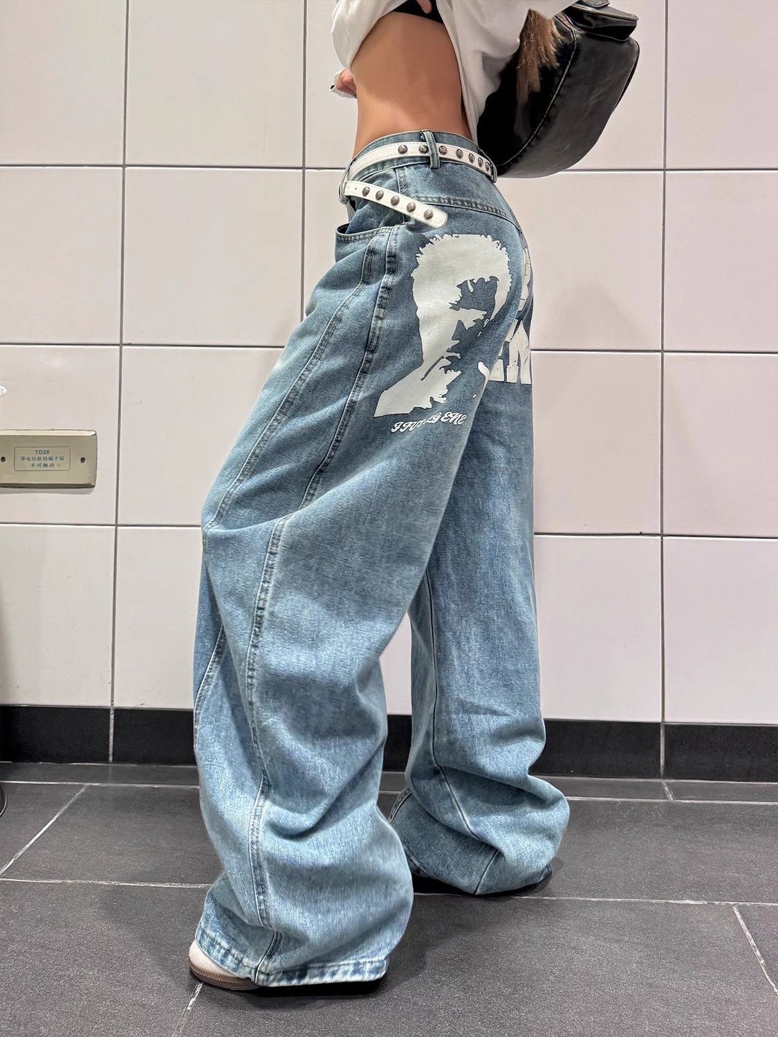 Graffiti Letter Baggy Jeans