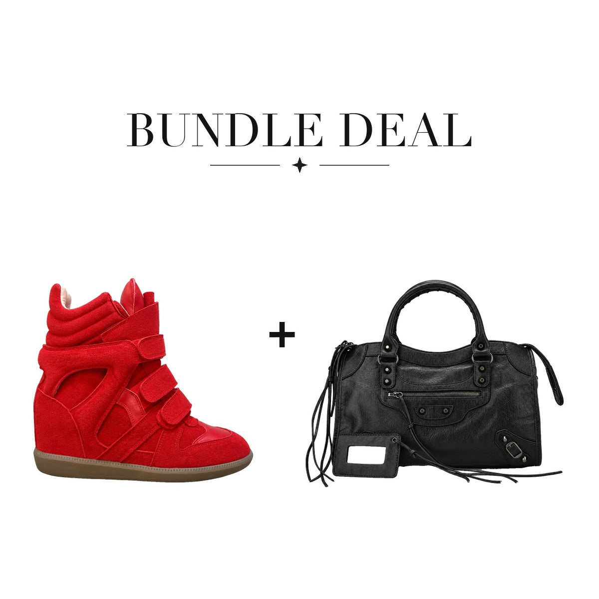 Lovy Sneaker Red + City bag Black
