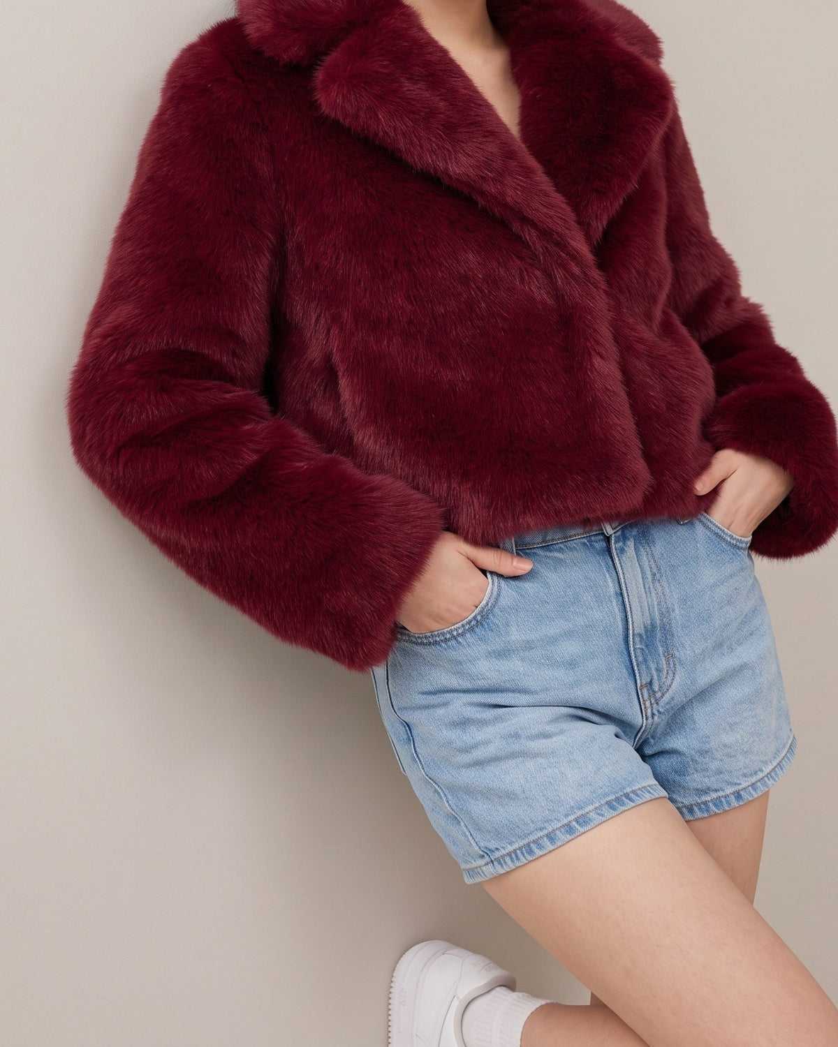 Lovy Red Fur Coat
