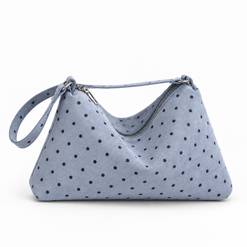 Blue polka dot crossbody bag