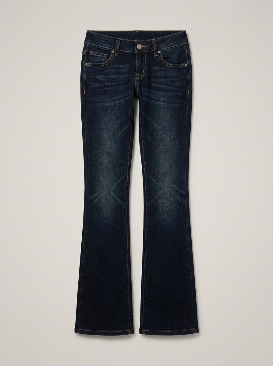Low Rise Bootcut Jeans - Dark Blue