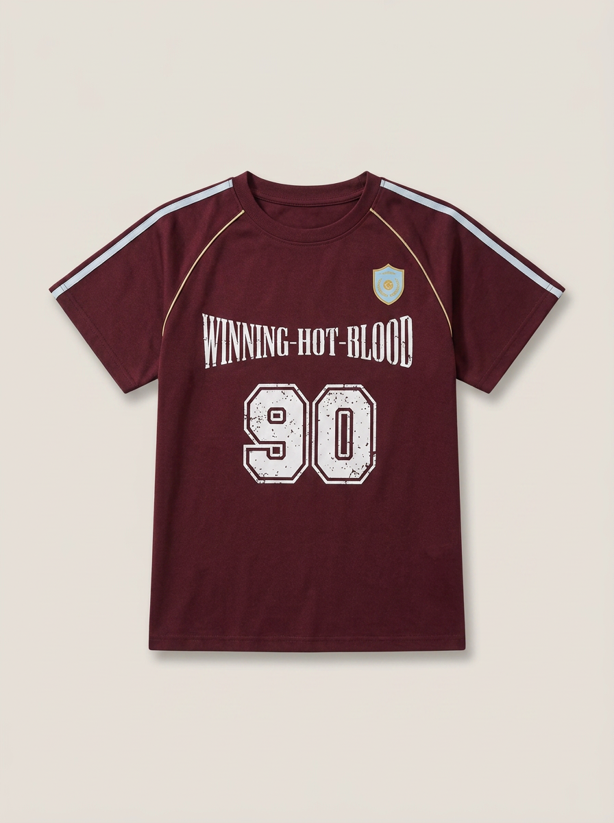 Varsity 90 Jersey Tee - Burgundy