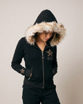 Leopard Star Fur Hood vest