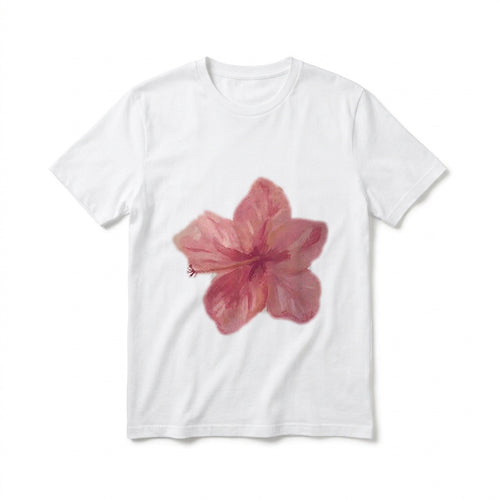Blush Hibiscus baby tee, front