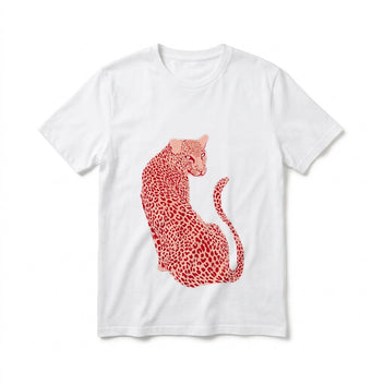 Red Leopardess baby tee, front
