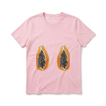 Papaya baby tee in pink, front
