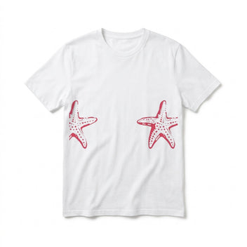 Red Starfish baby tee, front