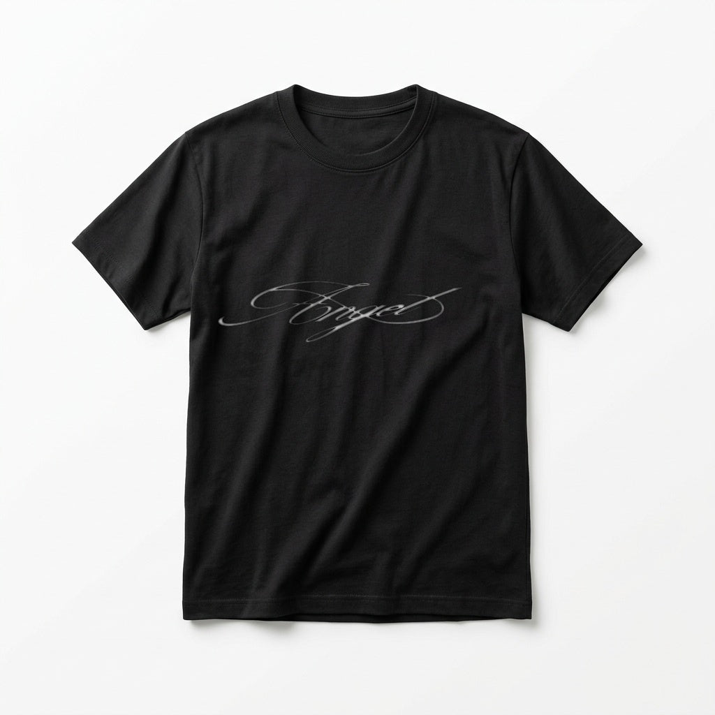 Angel baby tee in black, front