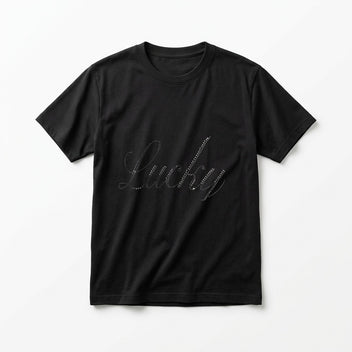 Lucky baby tee in black, front
