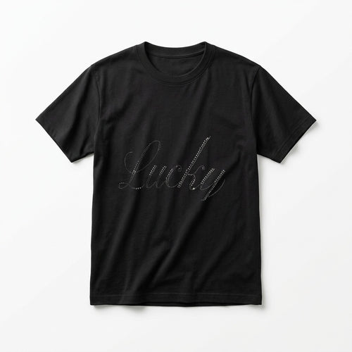 Lucky baby tee in black, front