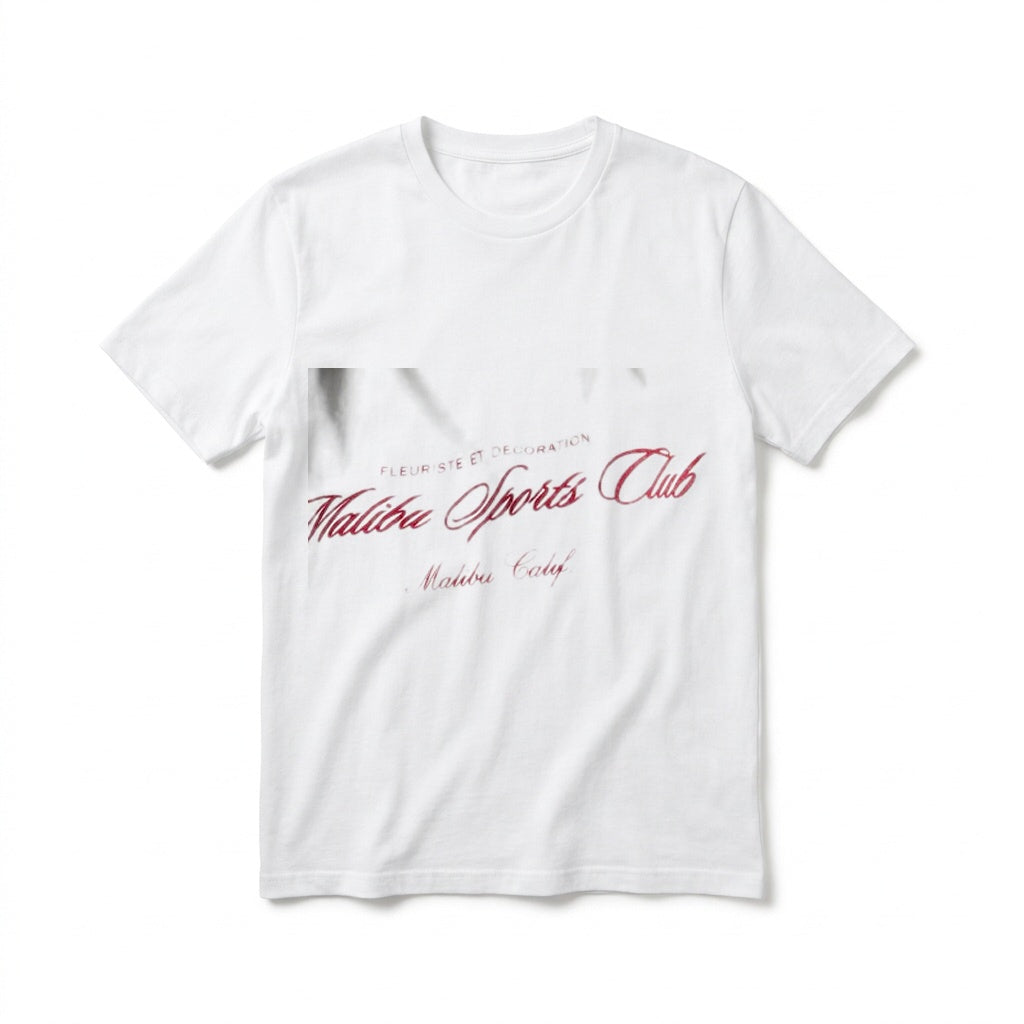 Malibu Sports Club baby tee, front