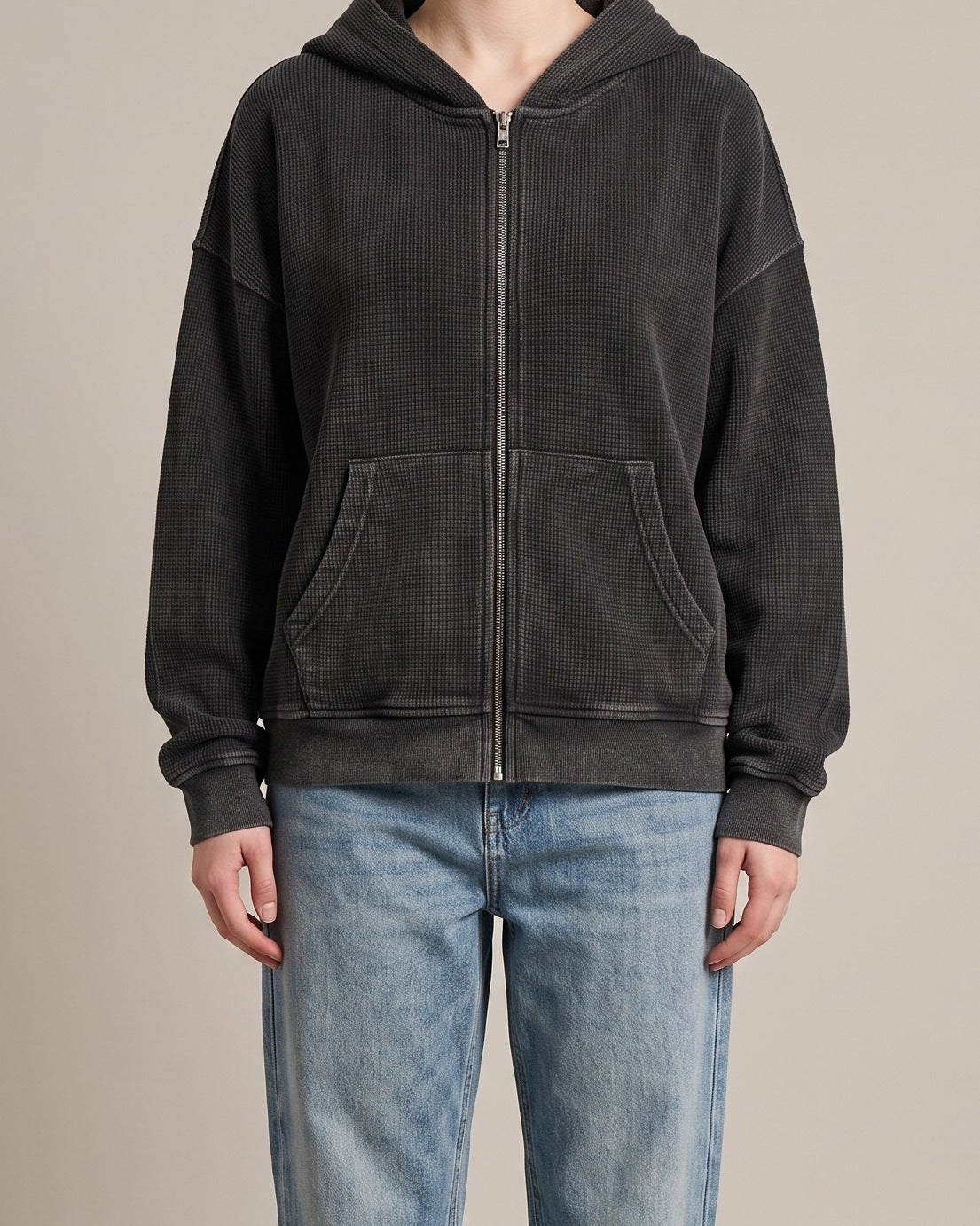 Washed waffle hoodie
