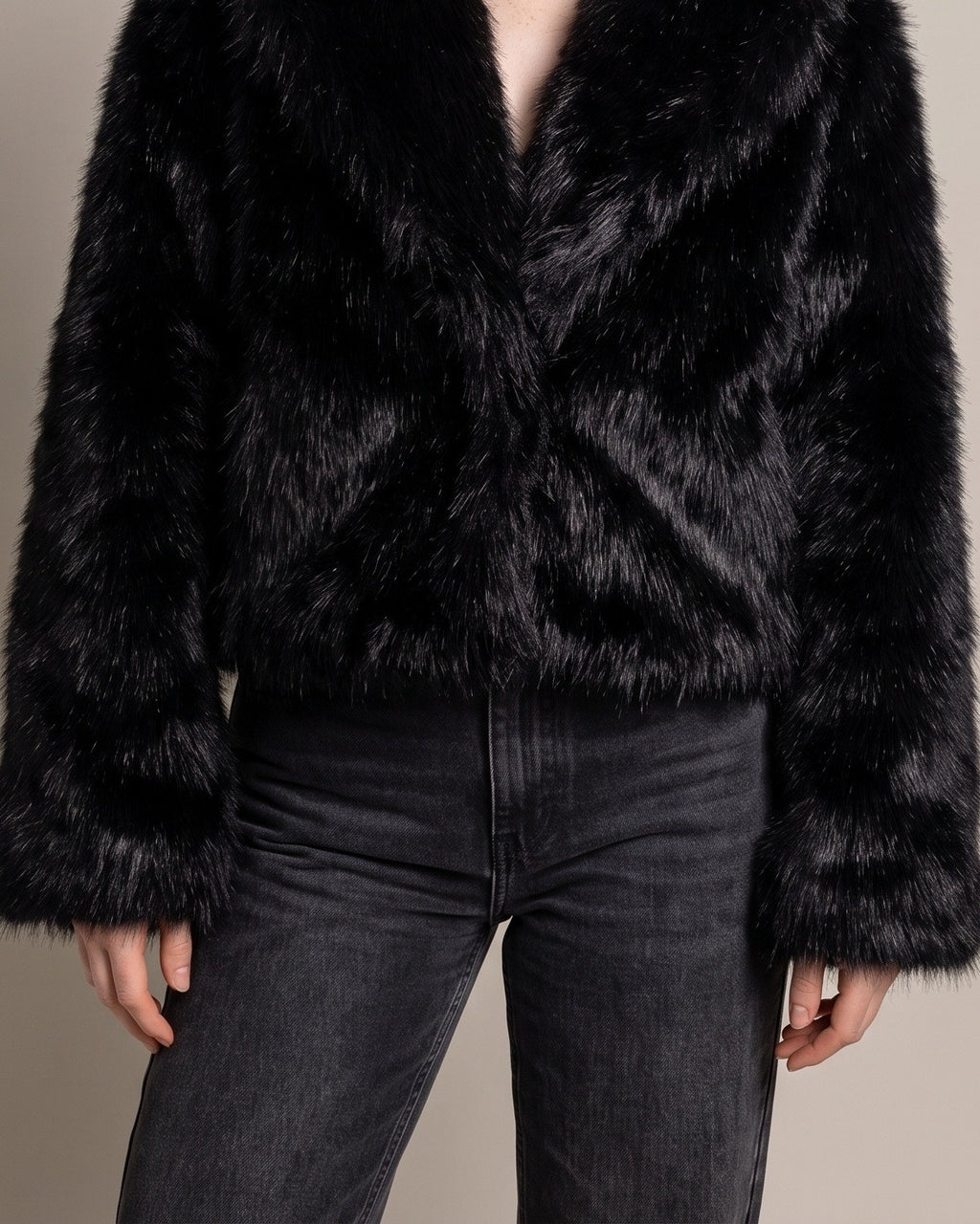 Lovy Black Fur Coat