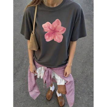Blush hibiscus baby tee