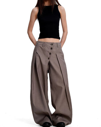 Button front trousers