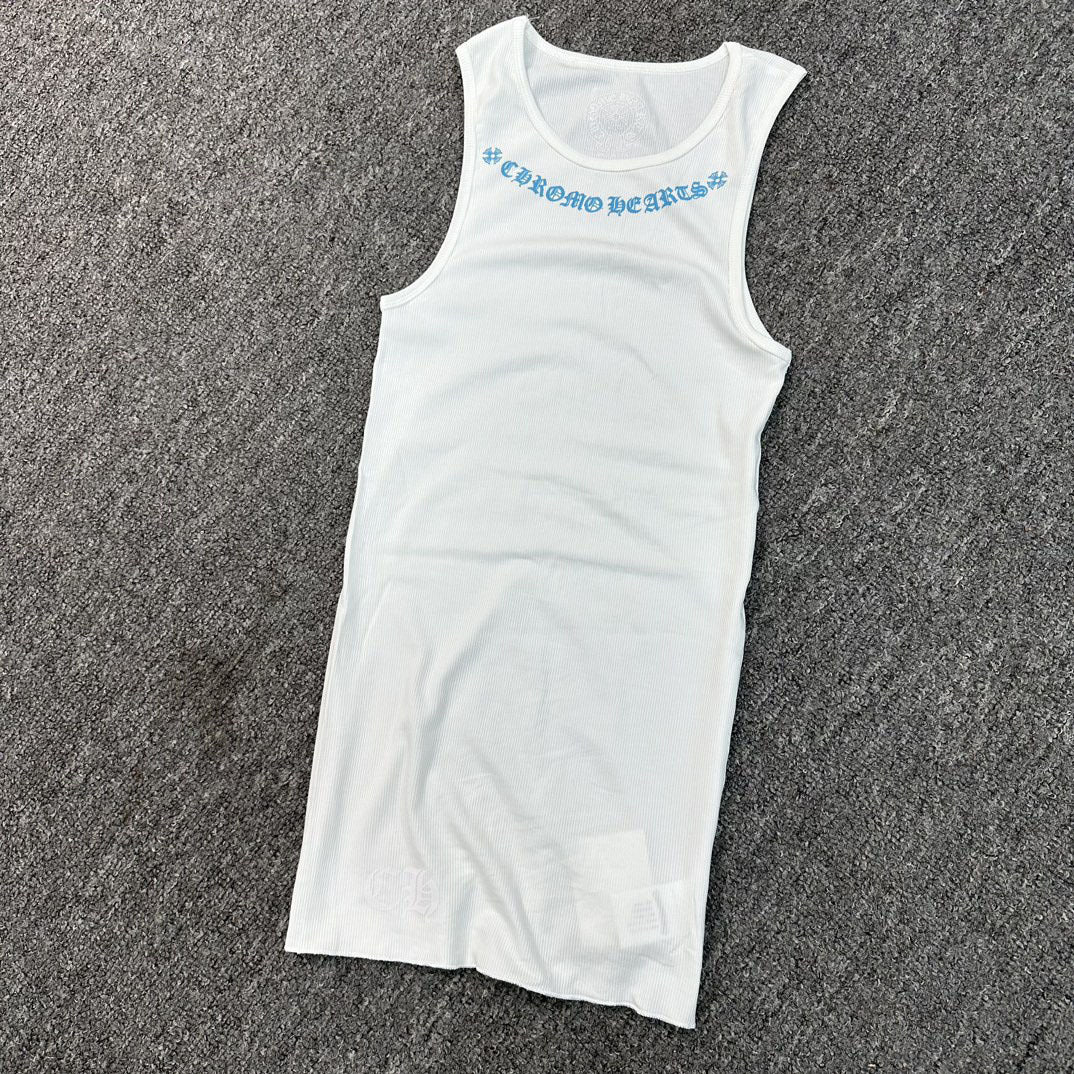 White and blue tank top