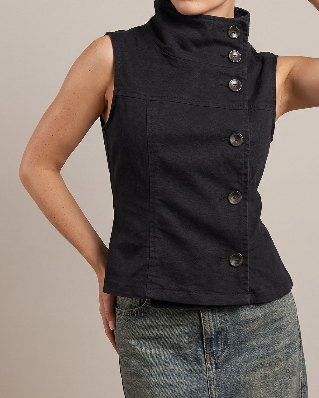 Lovy collar tank top