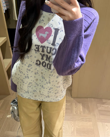 Purple cute dog sweater
