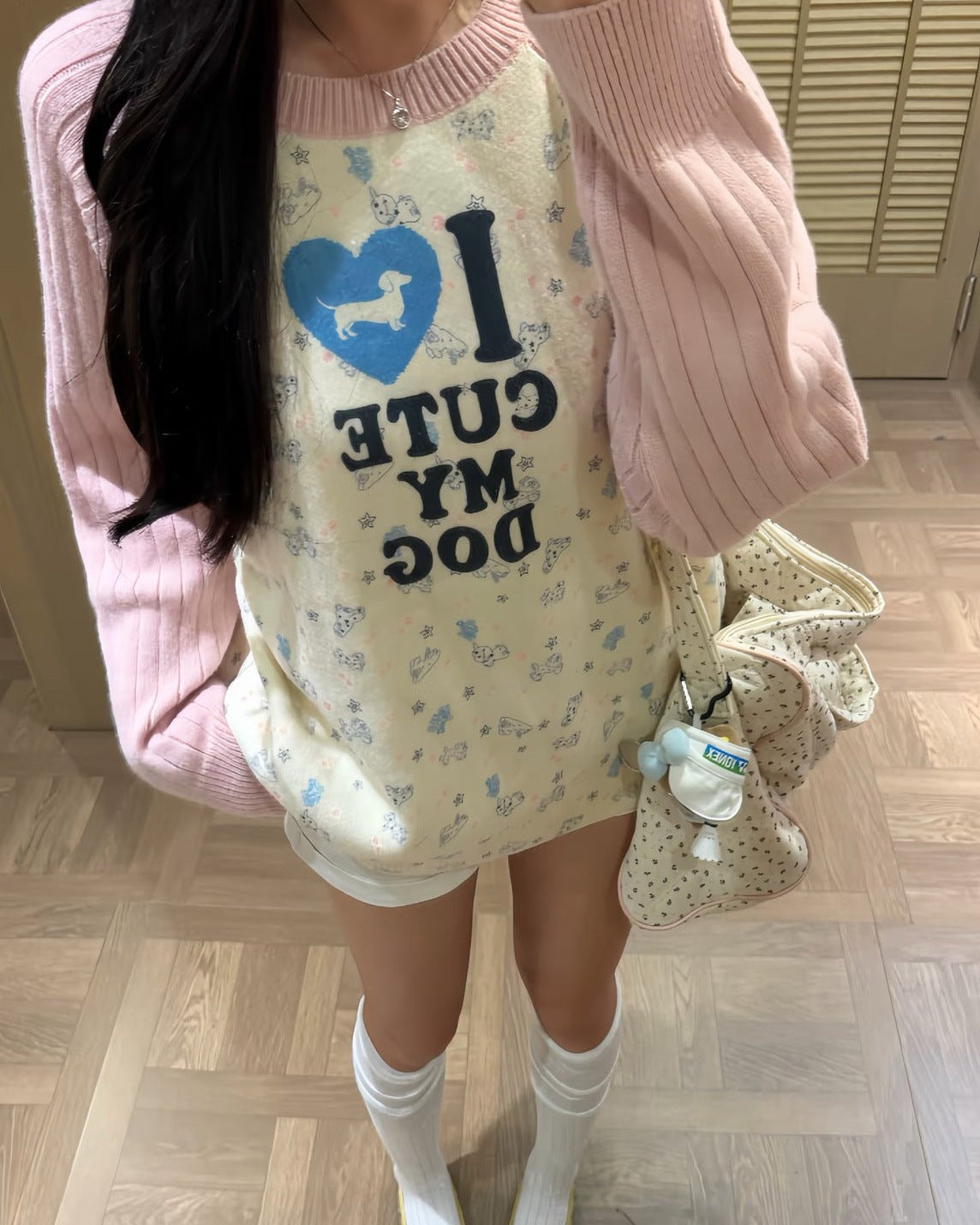 Pink cute dog sweater
