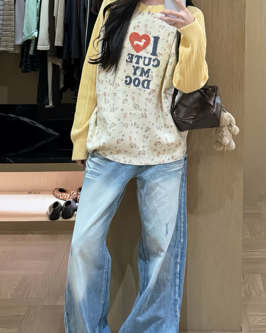 Yellow cute dog sweater
