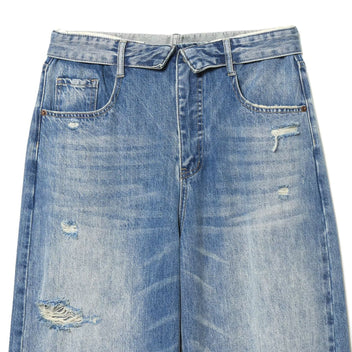 Fold waist jeans