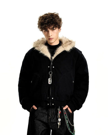 Fur hooded jacket