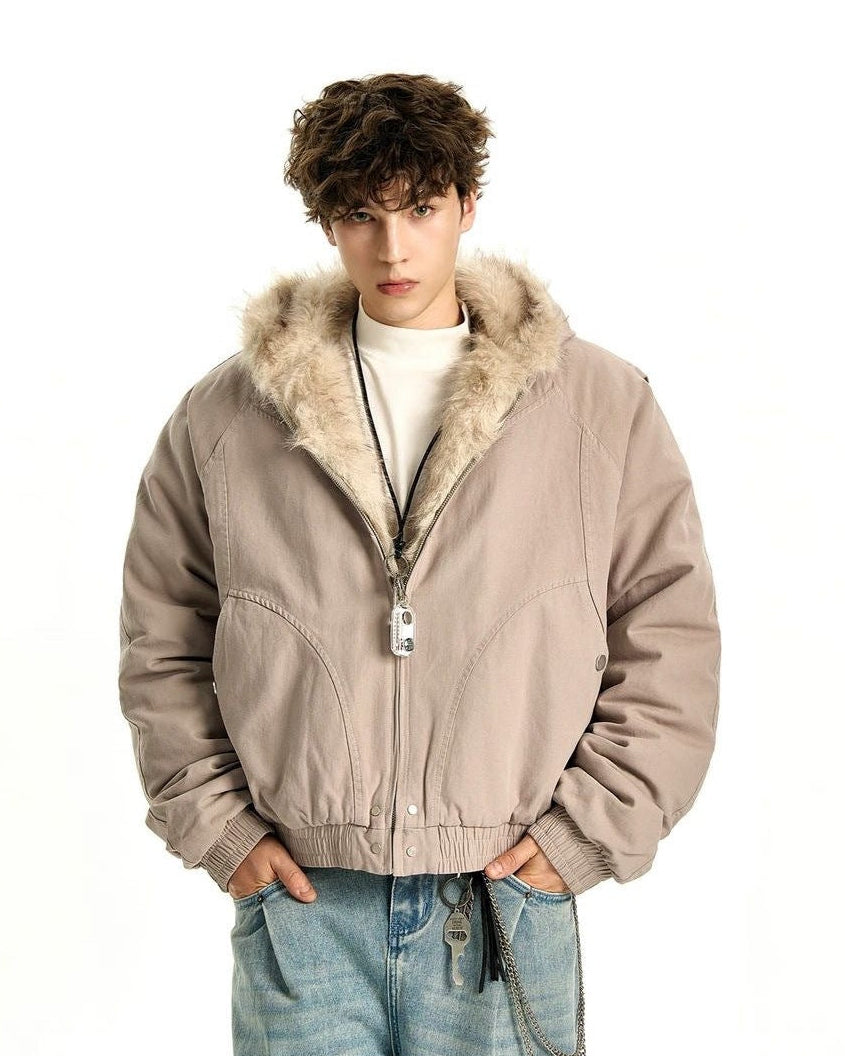 Fur hooded jacket