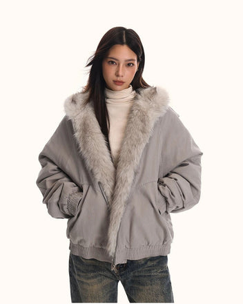 Fur hooded jacket