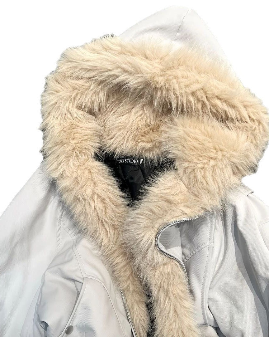 Fur hooded jacket