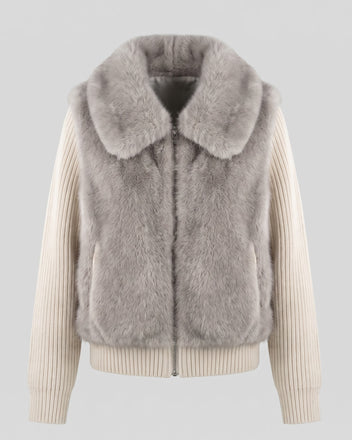 Grey knit sleeve vest