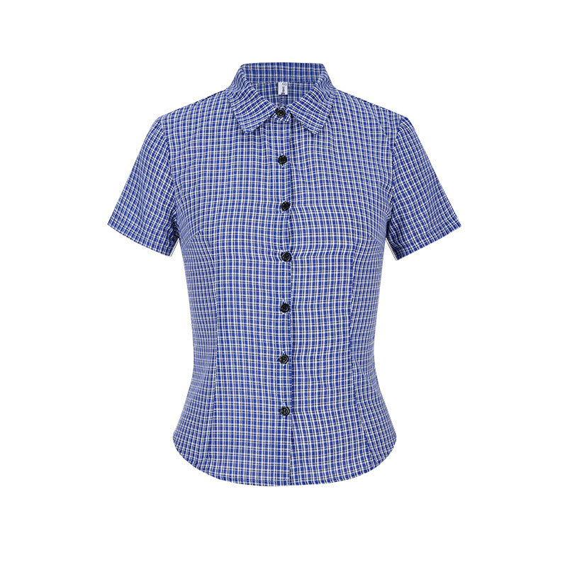 Blue plaid shirt