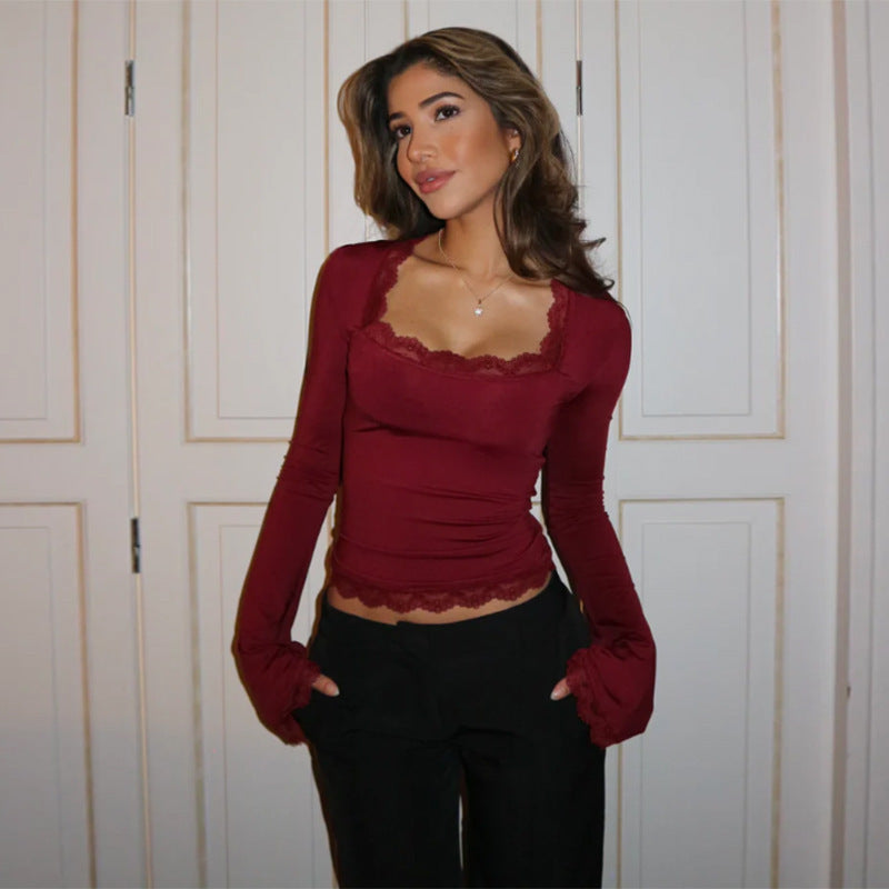 Red longsleeve top
