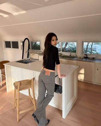 Low rise trousers