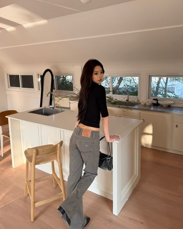 Low rise trousers