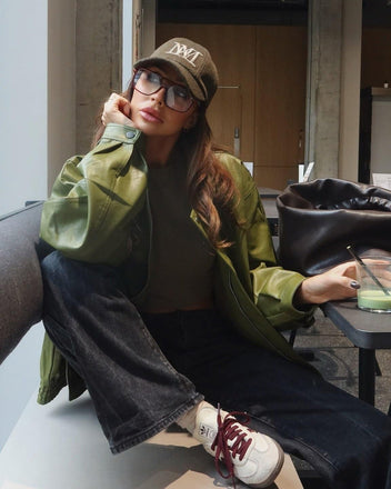 Olive leather jacket