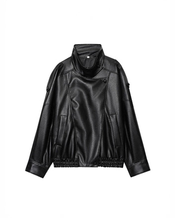 Oversized leather jacket