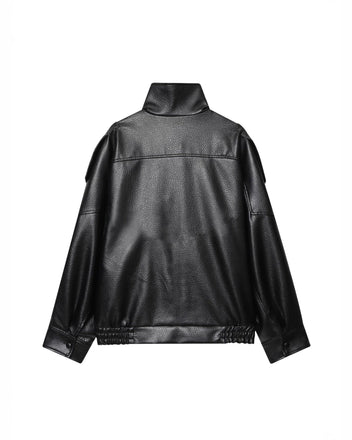 Oversized leather jacket