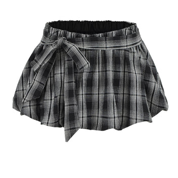 Plaid halter two-piece set