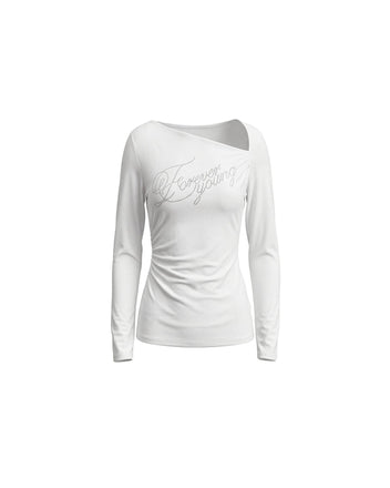 White forever young longsleeve top