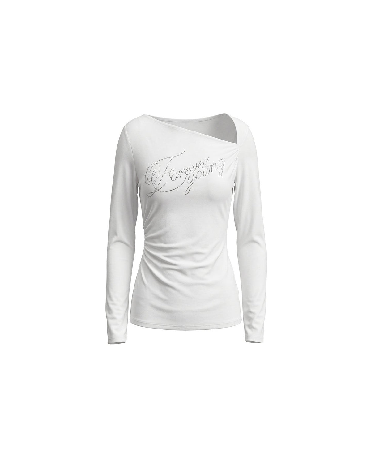 White forever young longsleeve top