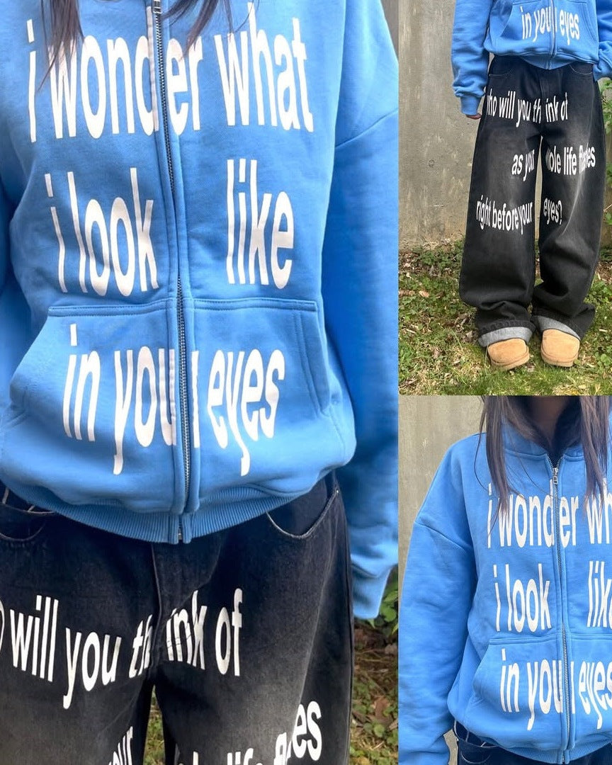 Slogan print hoodie