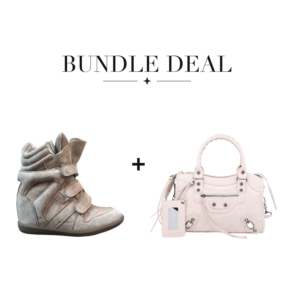 Lovy Sneaker Beige + City bag Light Pink