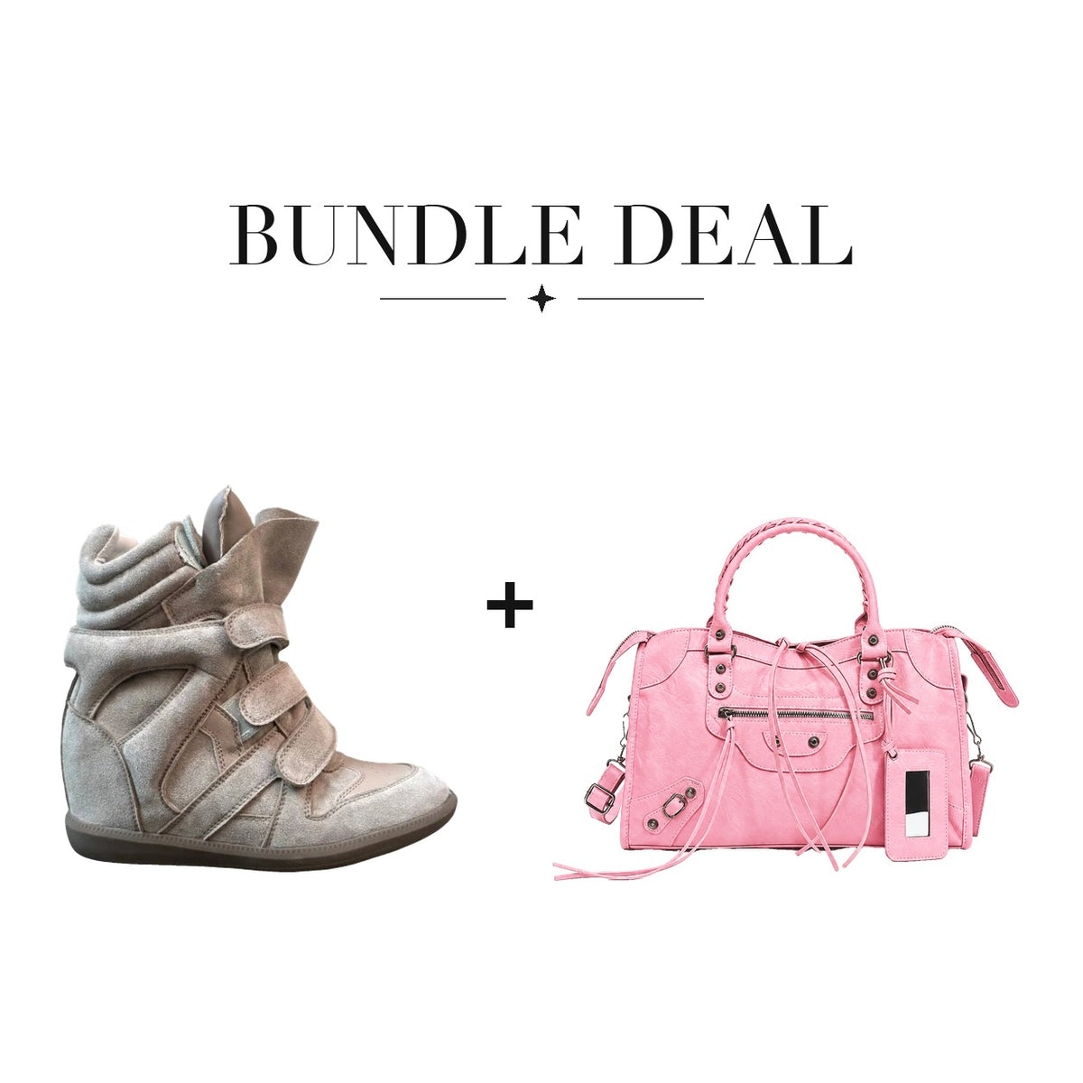 Lovy Sneaker Beige + City bag Bubblegum Pink